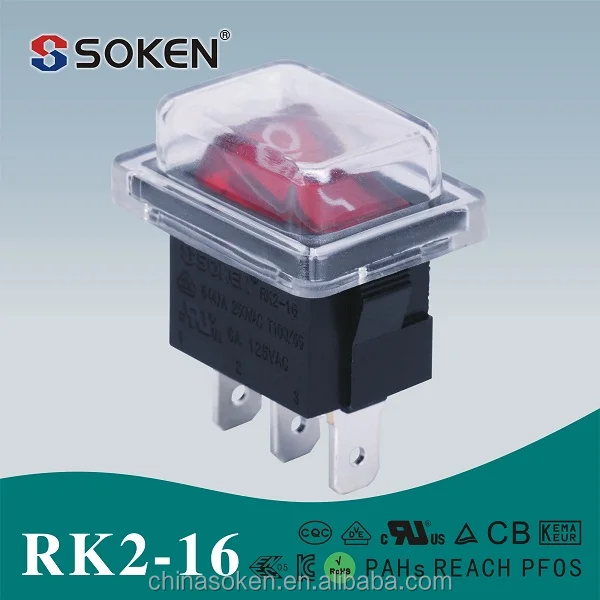 Небольшой переключатель RoHS UL кема keur тумблер 6a 250vac с водонепроницаемый чехол
