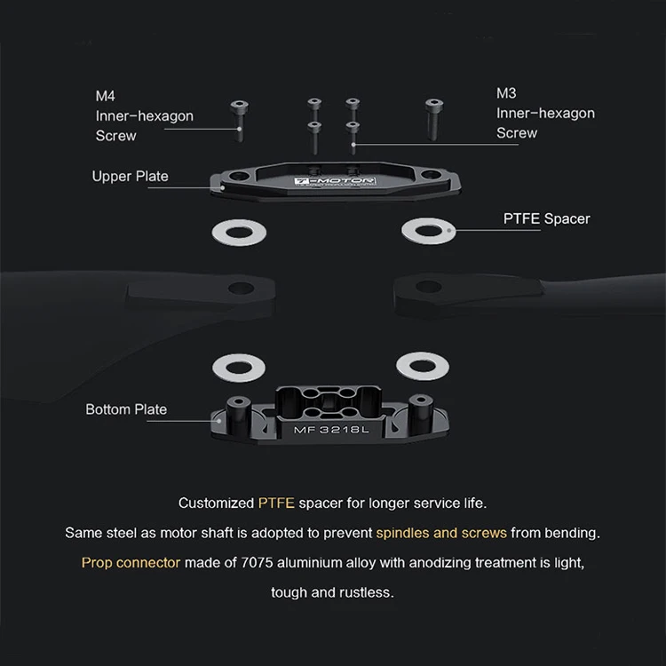 T-Motor  Large 16 Inch Polymer+CF Folding Drone Propeller for Agriculture UAV/RC Model Quadcopter Multirotor