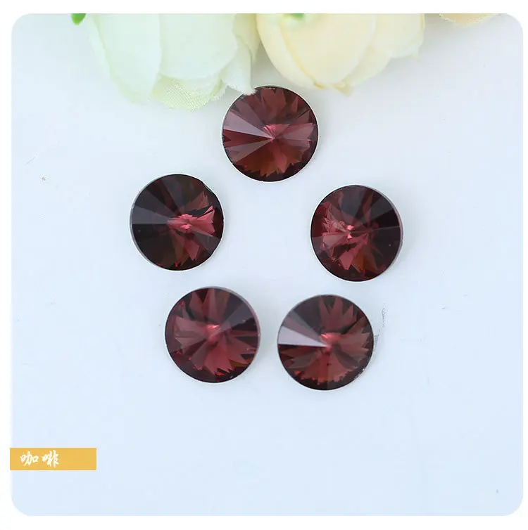 Crystal round Rivoli Crystal shiny chaton Garment Accessories Rhinestones
