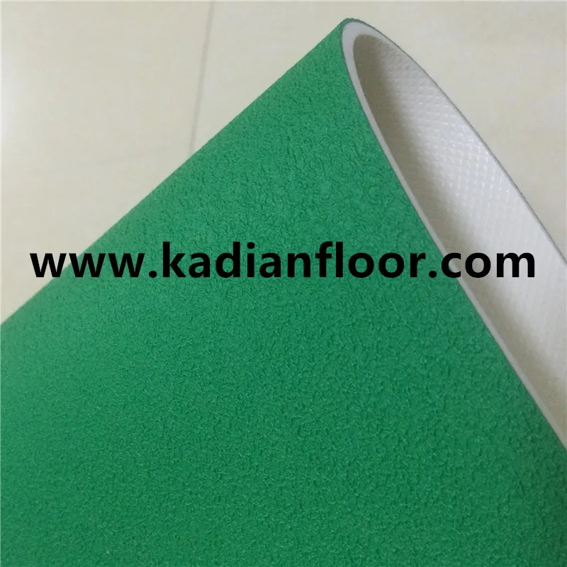 
green color indoor badminton court floor BWF approval pvc vinyl floor 