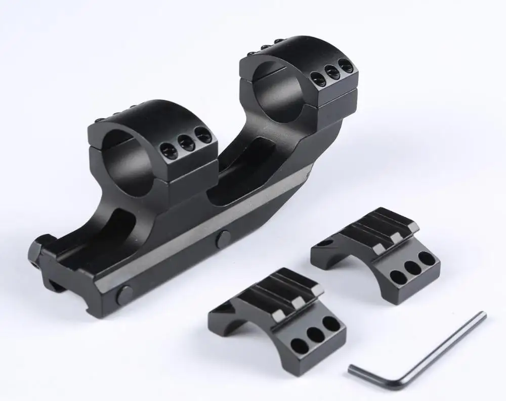 
1 Inch Cantilever Scope Mount, Dual Scope Rings Interchangeable Scope Ring Caps with 2 Slots Picatinny Rail for AR 15 Rifles Fit 