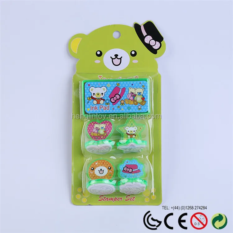 High Quality Newest Design Customized Kids Toy Plastic Stampers with Rubber