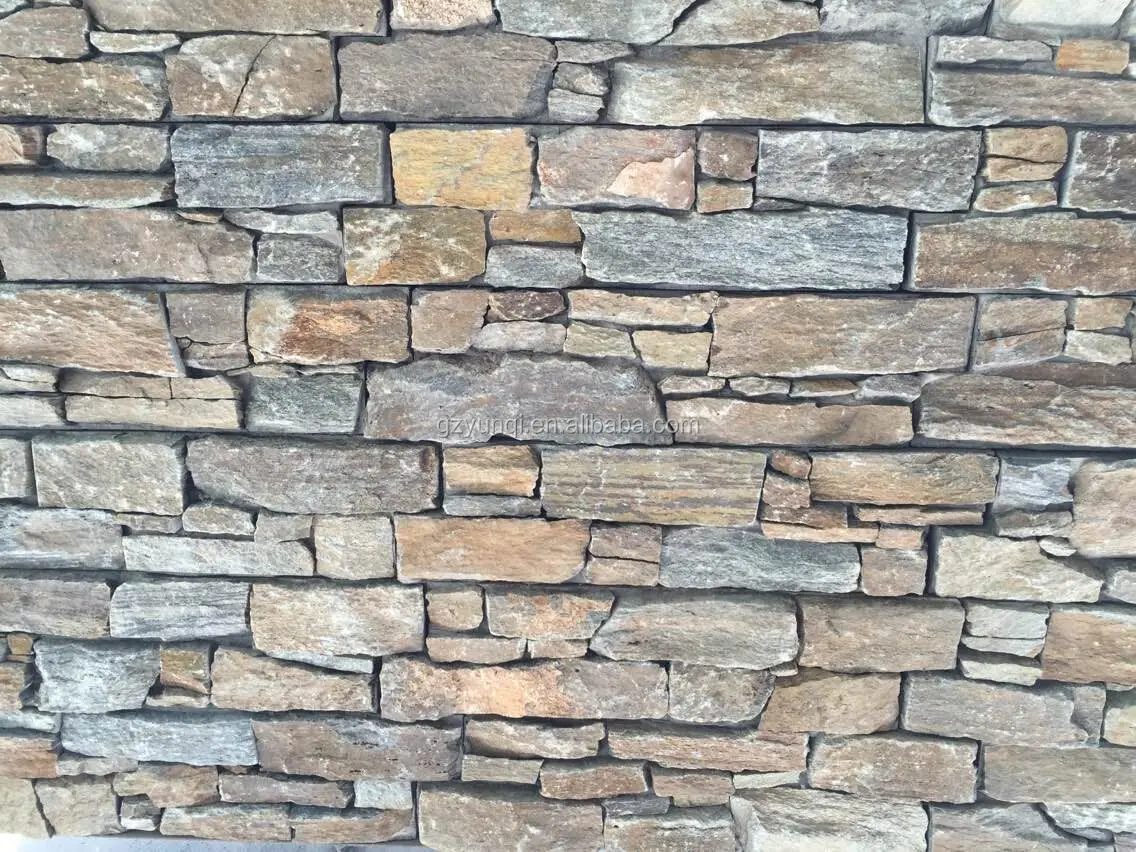 Black quartzite cement backed natural culture quartzite Stacked wall cladding Ledge Stone