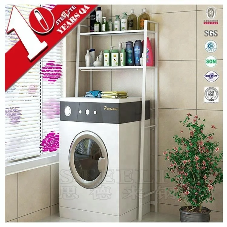 
Spacesaver Metal Frame Storage Organizer Rack Freestanding Bathroom Over Toilet/Washer Shelf 