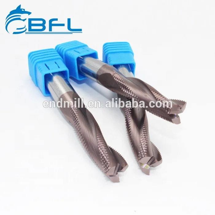 
BFL Solid Carbide Hard Metal 3 Flute Roughing End Mill, CNC Roughing Milling Cutter 