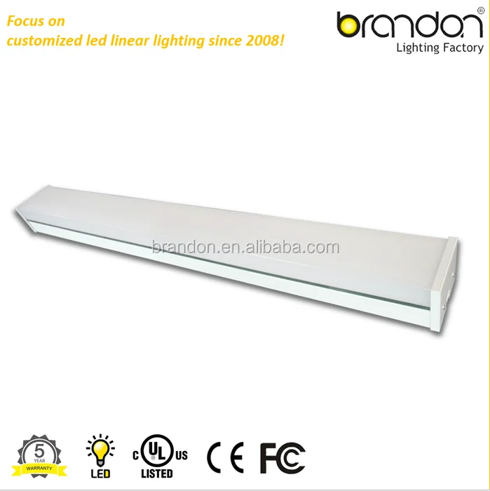 Wrap fixture T5 T8 fluorescent lamp PC cover surface mount led linear batten light