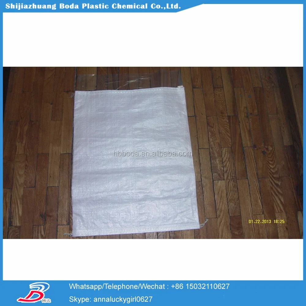 lamination Matt / bopp moistureproof 50kg white pp woven sugar bag with PE liner