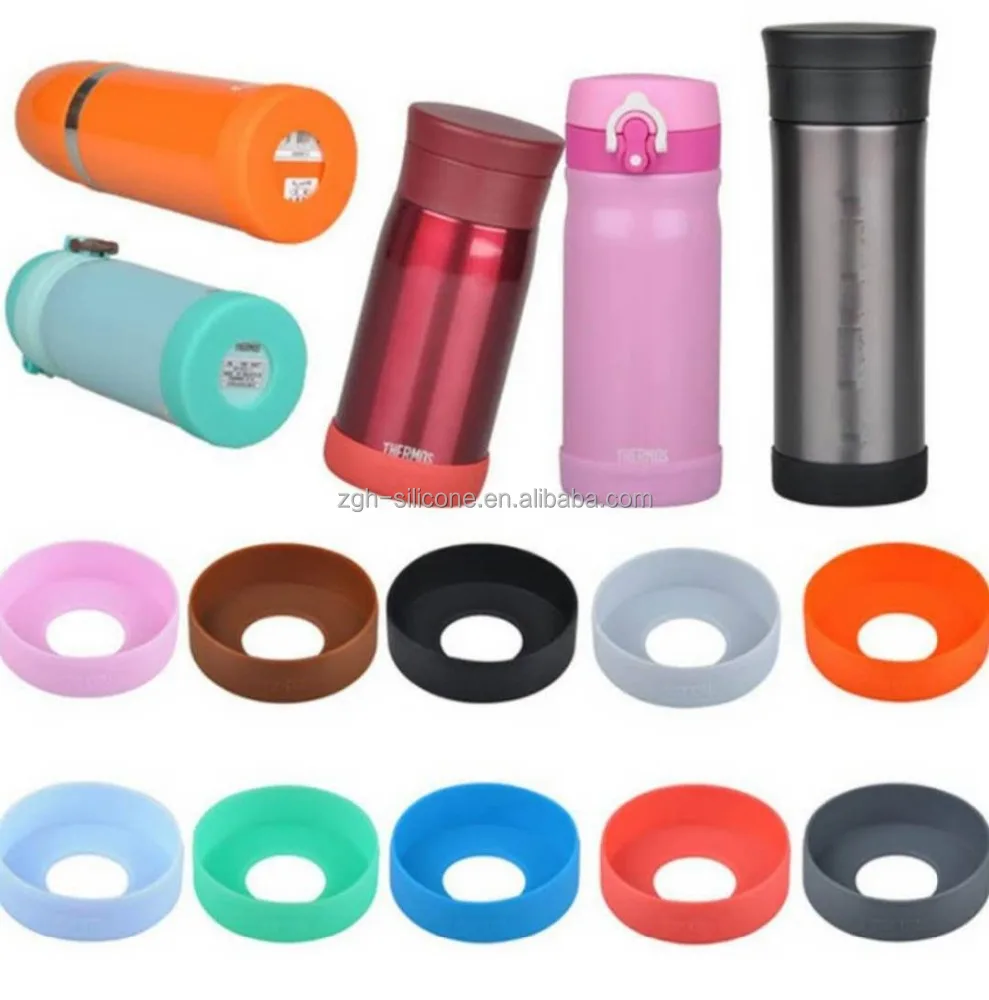 Round Silicone Cup Holder Heat Resistant Silicone Water Bottle Sleeve Cover