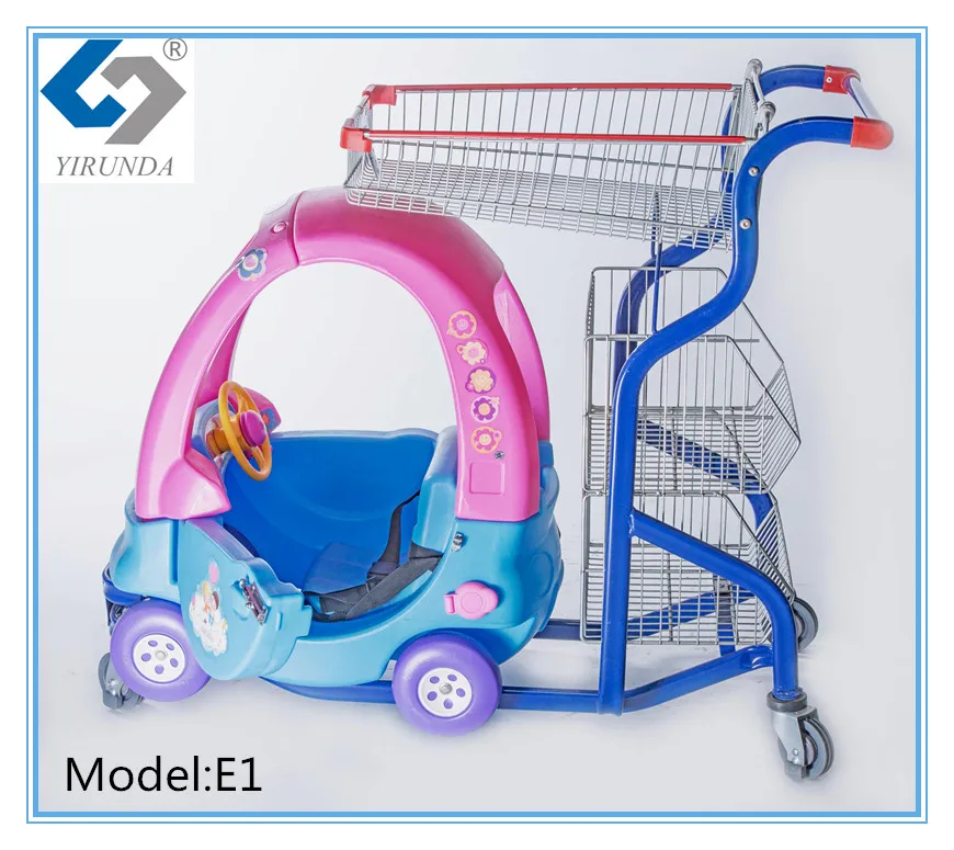 
child supermarket shopping trolley with toy car 