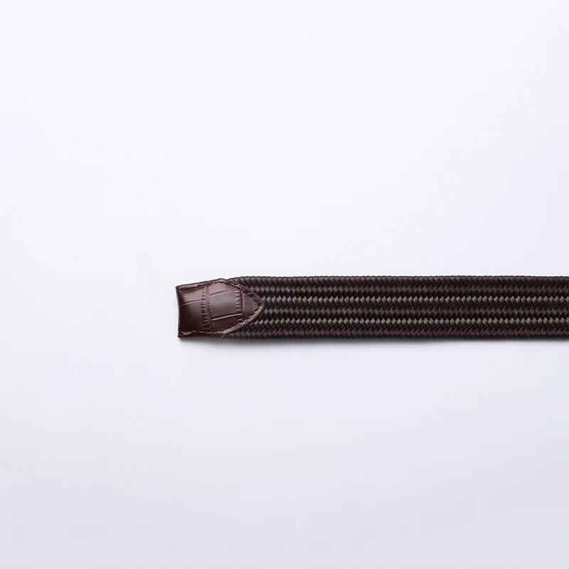 2022 New Style Germany Bonded Leather Regenerated Leather Braided Belt With Cow Leather Head and End