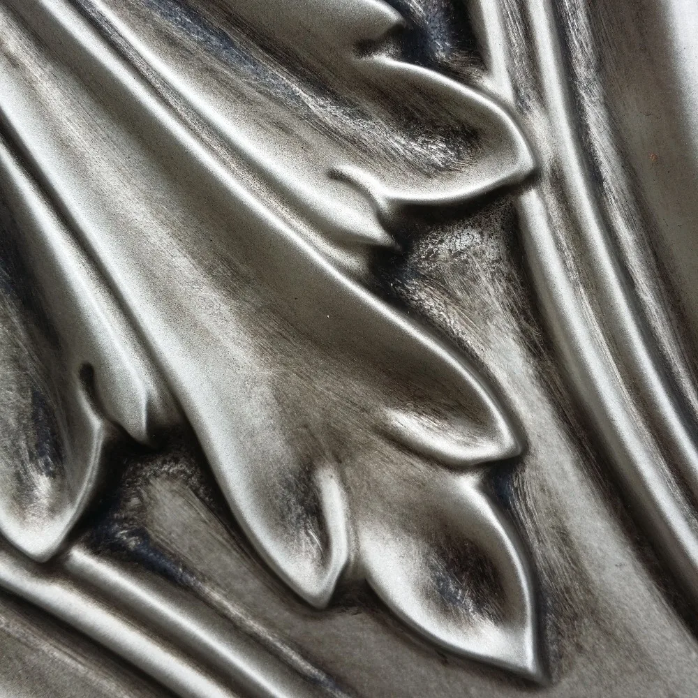PL11 Faux tin finishes 3D embossing antiques silver ceiling tiles