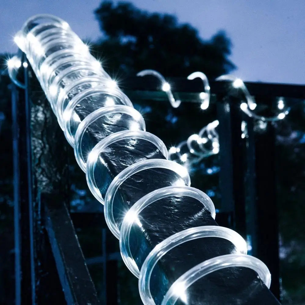 Solar Rope Lights 39ft 12M 100LED Waterproof Copper Tube Wire String Lights for Garden Yard Path Fence Stairs Backyard Patio