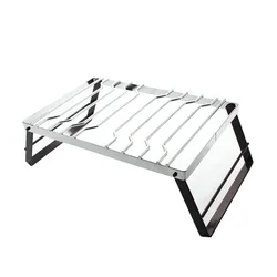 Chrome Plated Roaster Rack with Foldable Non-Stick Handles