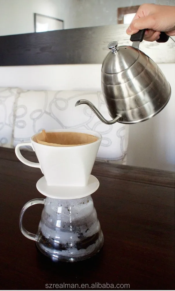 Pour Over High white Ceramic Coffee Dripper Coffee Filter Tea Dripper