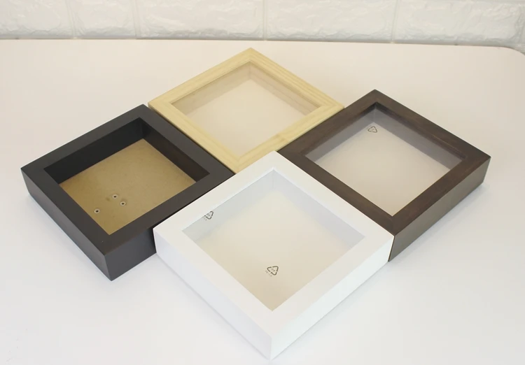 Wholesale Hot Sale Custom 5x5 8x8 Square Black 3d Deep Soft Linen Back Shadow Box Picture Frame For Decoration