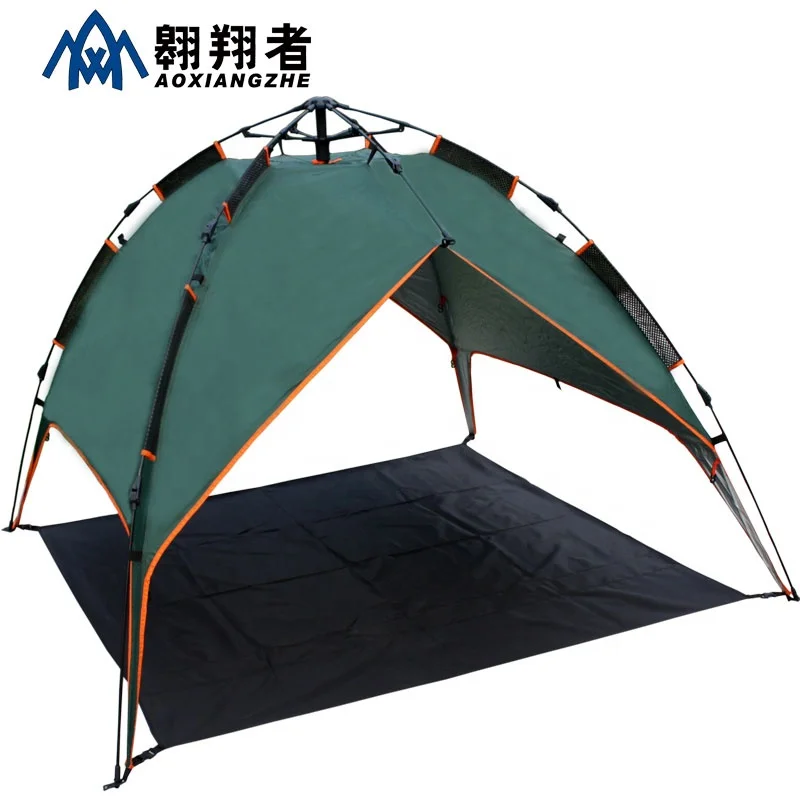 Hot Sale 3 person 3 season light weight automatic 2 seconds fast Green camping tent for outing tent