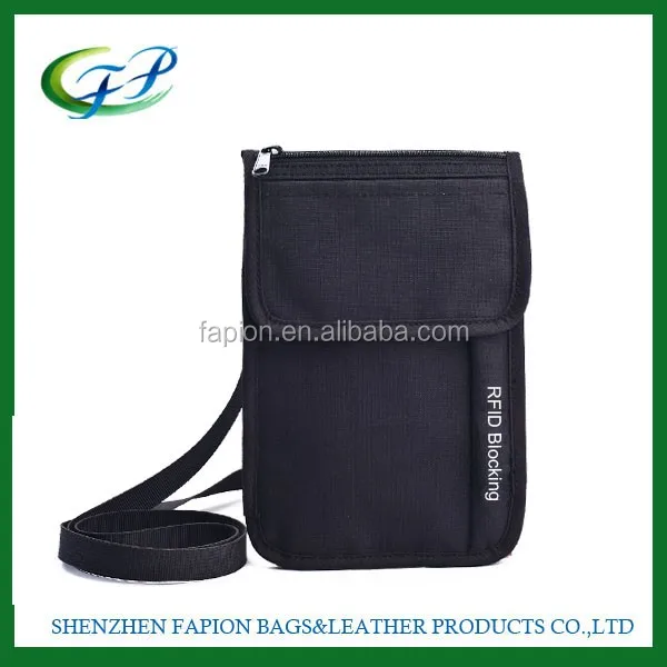 
custom travel rfid neck wallet 