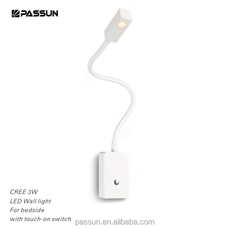 
soft tube with ruber wall light bedside flexible snake led reading lamp 
