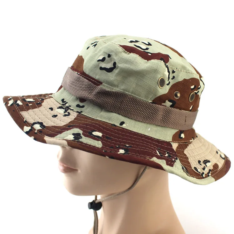 Best selling cheap camo hiking camping bucket hat fisherman hat Camouflage hat cap