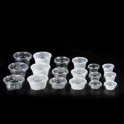 All size 15ml-165ml PS material plastic cup sauce container  ,White sauce cup/portion cup with lids