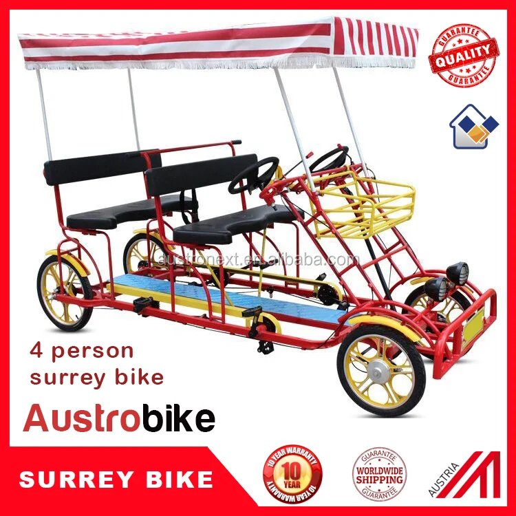 
electric 4 person surrey bike electric tandem bike with roof baby seat 