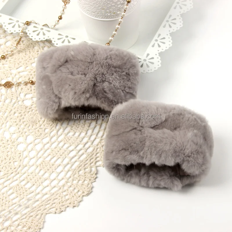 
Wholesale New Design Real Colorful Rex Rabbit Scraps Fur Cuffs for Women Coat&Parka&Jacket Wrist Warm 
