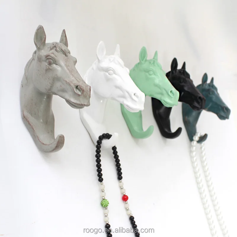New style resin artificial horse head decorative bag holder hanging hooks for bags