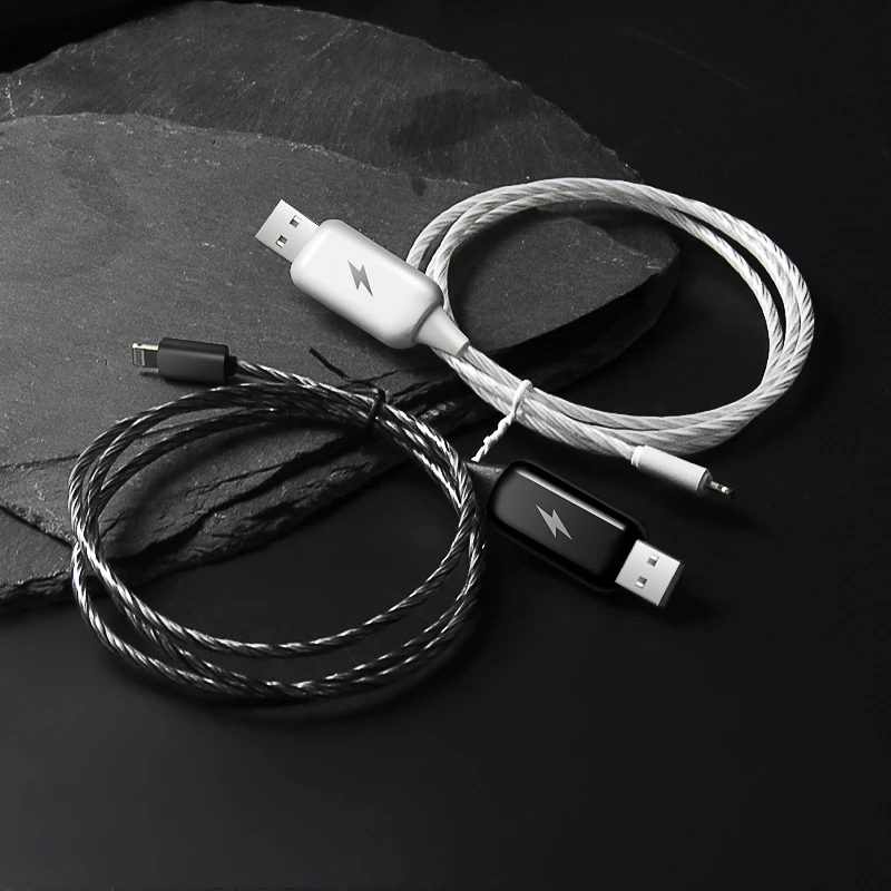 intelligent Android USB C luminous led charger cable mobile phone luminous charging led usb cable with led light