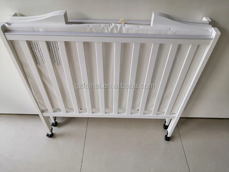 
Factory price New Zealand pine baby cot white for hotel use 4 