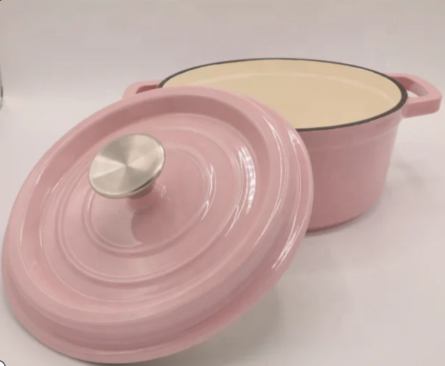 
Hot Sale Red Colors Enamel Die Cast Casserole Iron Dutch Oven New Style Eco-Friendly Die Cast Casserole with Two Handles 