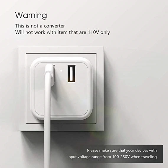 Штепсельная вилка для путешествий с несколькими розетками для защиты от внешнего воздействия