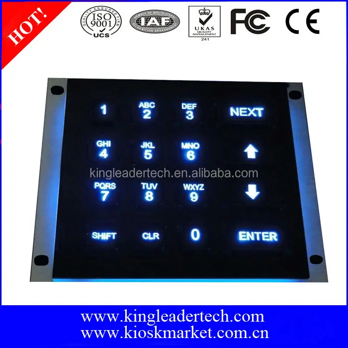 4x4 matrix keyboard backlit industrial keypad