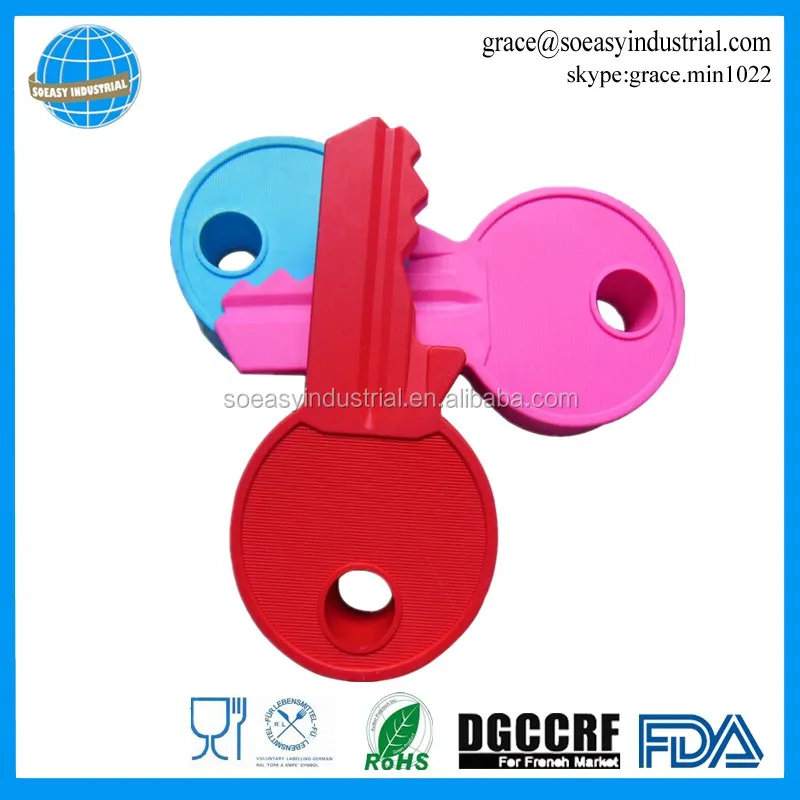 Novelty wedge key shape silicone door stops