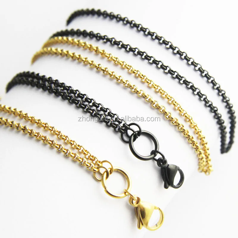 Ожерелья-цепочки из нержавеющей стали золотого цвета со змеиным плетением
