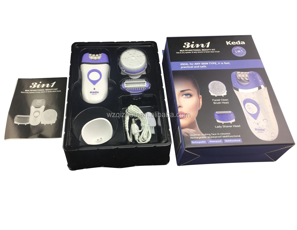 
Hot Selling Multi-functional epilator&Lady shaver&Facial clean brush 