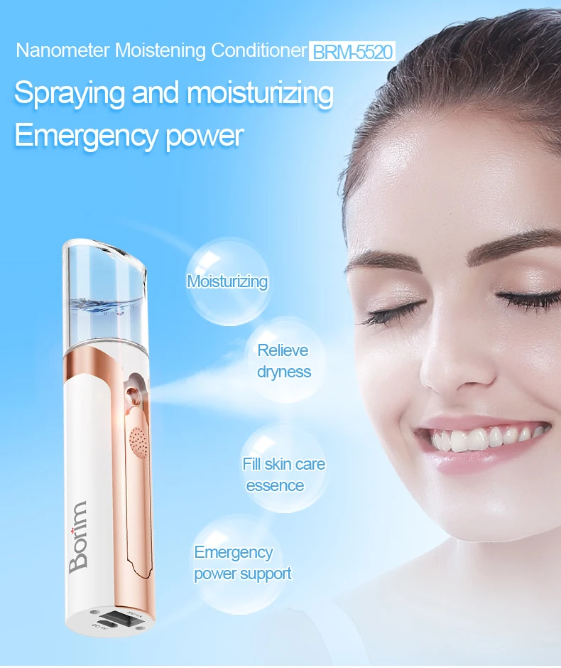 
Skin Moisturizer Portable Nanometer Nano Face Facial Cool Mist Spray Power Supply Face Spa 