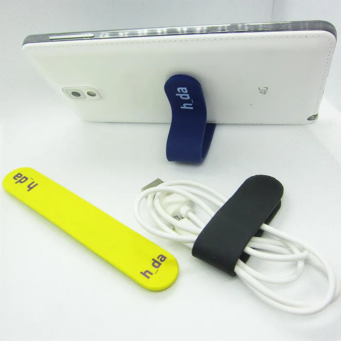 2 in 1 Silicone Magnetic Cord Wrap Custom Cell Phone Stand