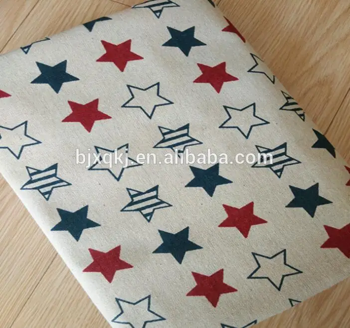 
Pure linen colorful stars printed soft linen cotton fabric with cheaper price 