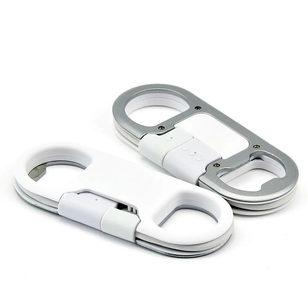 2021 Hot Selling Promotion Gift Multifunction Keychain Bottle Opener USB Data Cable for  Android 3 in 1 short usb cable