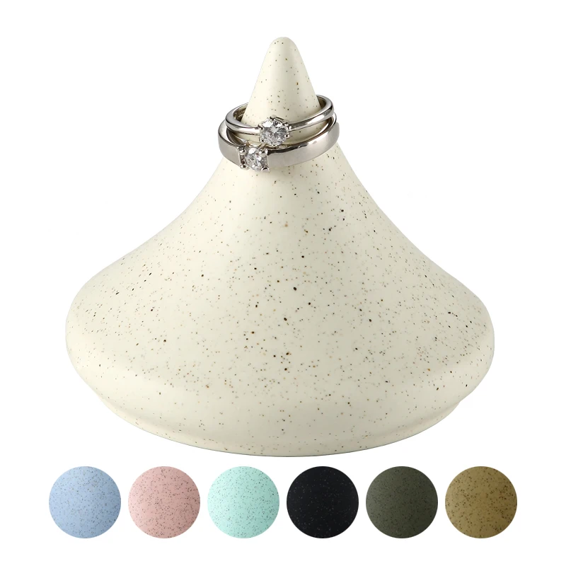 High quality round pink small ring ceramic jewelry gift storage custom box Jewelry box