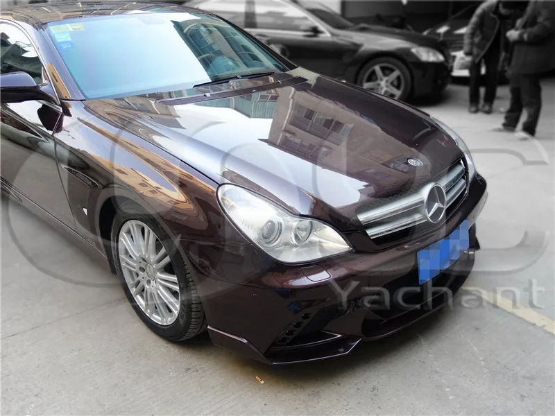 Торговая гарантия, передний бампер из стекловолокна FRP, подходит для 2005-2010 MB W219 CLS Sedan WA Black BE Style, передний бампер