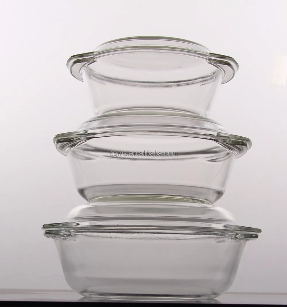 High borosilicate glass casserole storage food container crystal pot