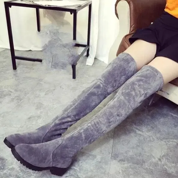 cy30639a wholesale china women flat long knee boots