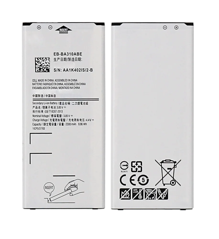 Internal Battery for Samsung Galaxy A3 2016 SM-A310F EB-BA310ABE DuoS 2400mAh