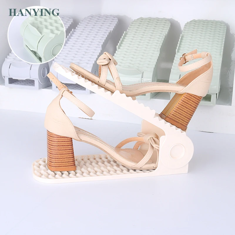 Latest Model Shoe Space Saver Plastic Shoe slots Adjustable shoes organizer