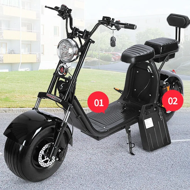  EEC COC 2 seat citycoco 2000w 1000W 3000w со съемной батареей под сиденьем