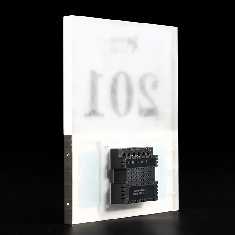 New Design Hotel Outside Room Led Number Logo Matte Acrylic Doorplate