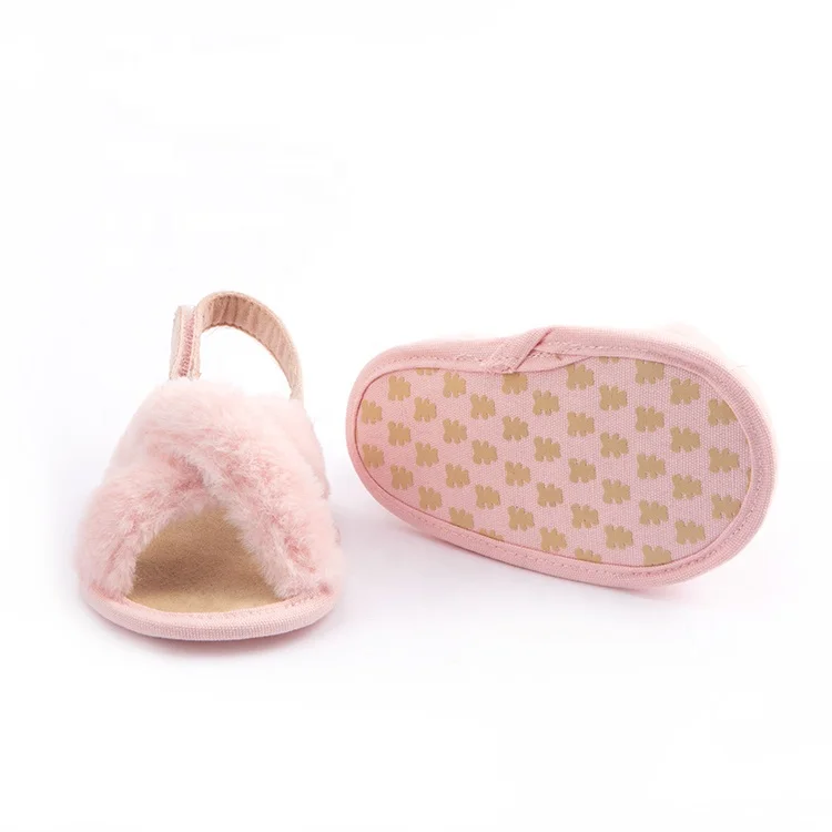 Симпатичные Детские повседневные модные плюшевые туфли детские пушистые Тапочки