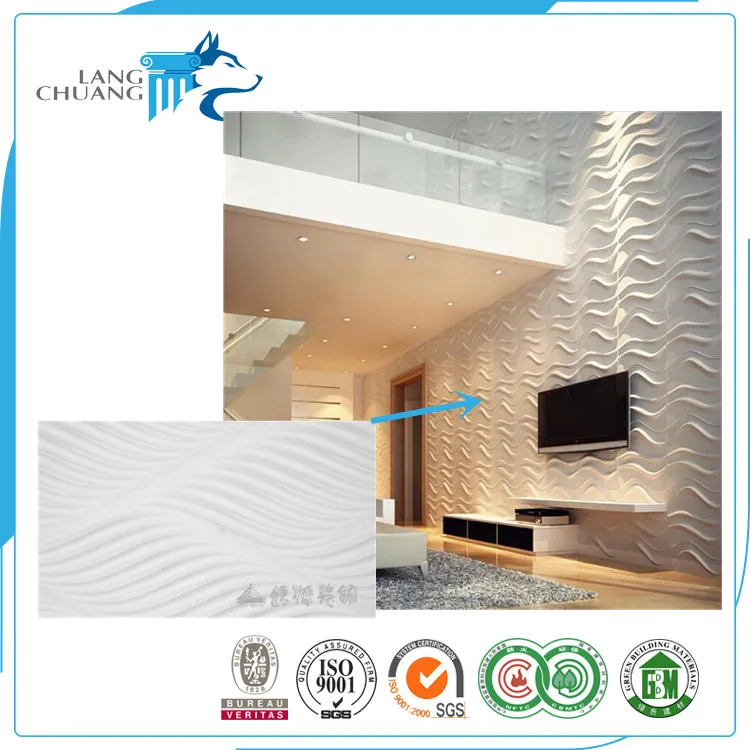 Elegant Design For Villa Interior Light Weight Plaster Embossed Matter Wall Panel