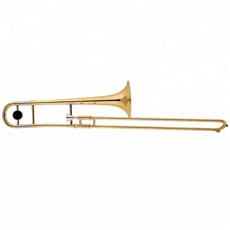 Bb key Tenor Trombone Gold Lacquer Musical Instrument
